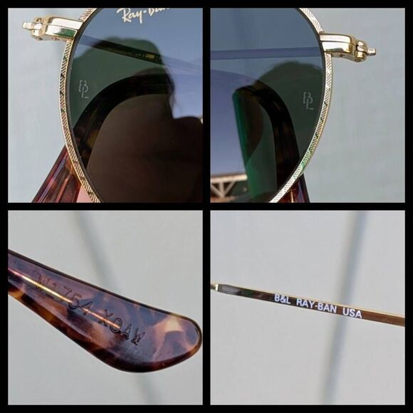 1940s Ray-Ban B&L Retro Round Aviator Gold Plated Sunglasses. W1754 - Picture 8 of 8